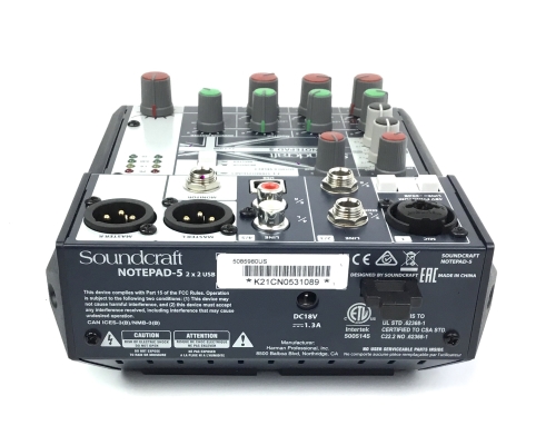 Soundcraft Notepad 5 Channel Analog Mixer 2